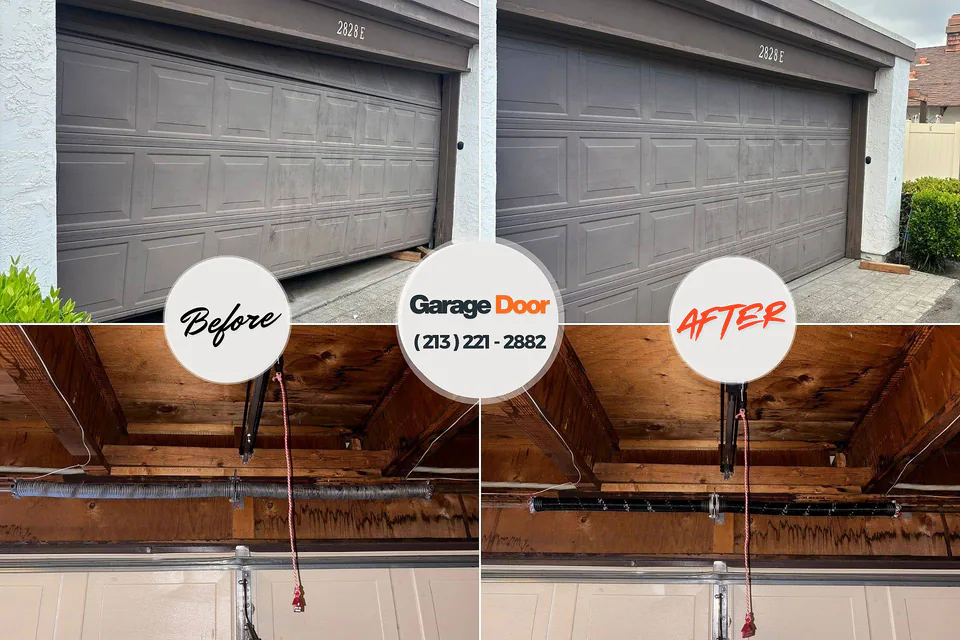 Before and after: garage door installation Mauriceville, TX